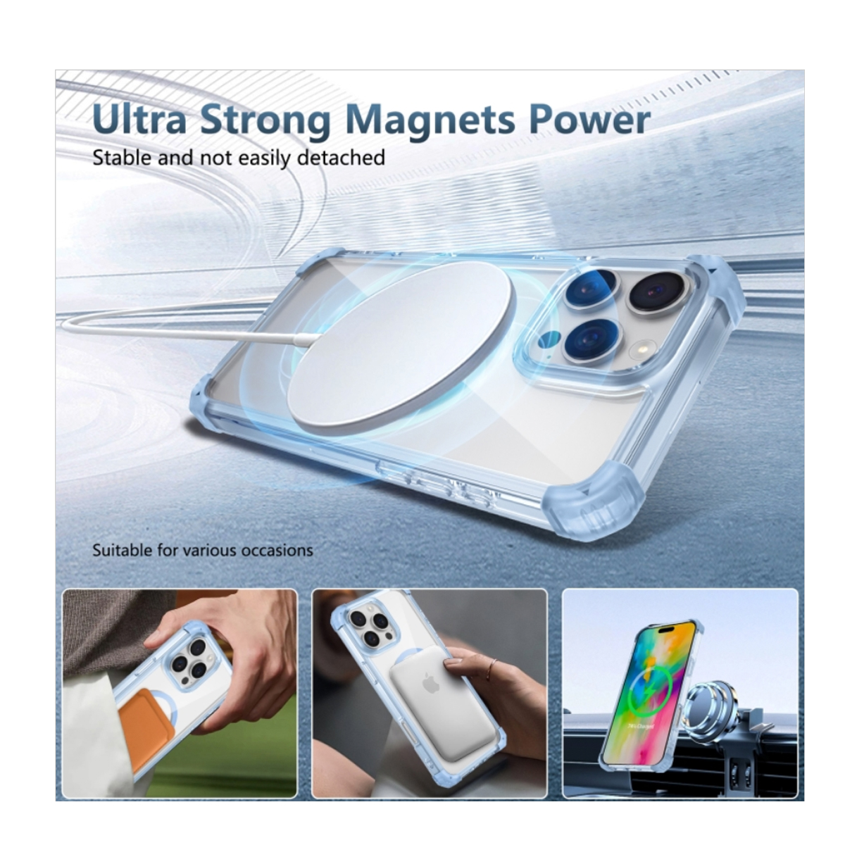 CARCASA IPHONE 16 PRO MAX JOIGO CLEAR MAGSAFE MORADA - 5