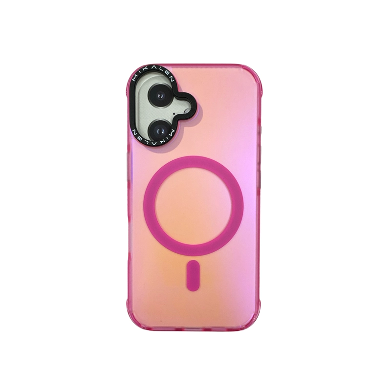 CARCASA IPHONE 16 JOIGO PREMIUM FLUOR MAGSAFE ROSADO - 5