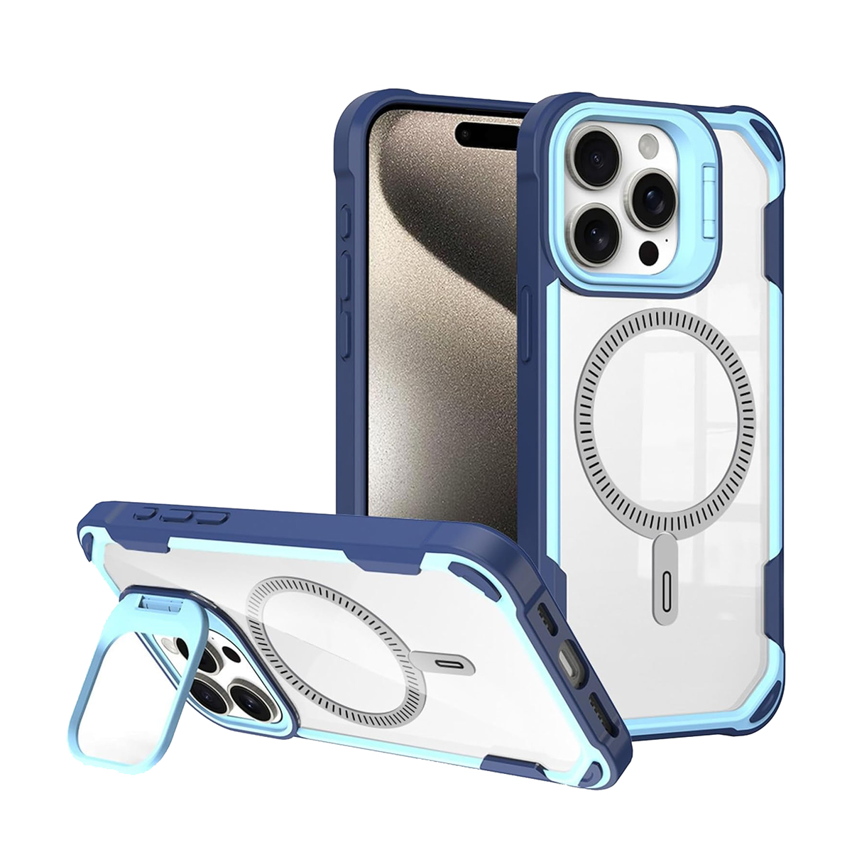 CARCASA IPHONE 16 PRO JOIGO CON SOPORTE MAGSAFE CELESTE - 1
