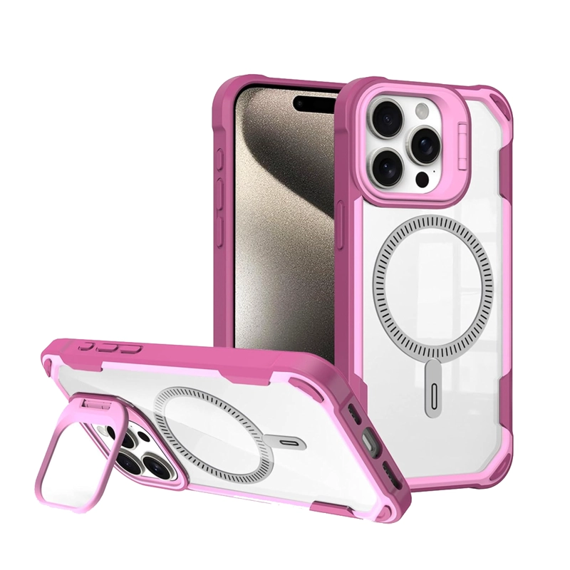 GENÉRICO CARCASA IPHONE 16 PRO JOIGO CON SOPORTE MAGSAFE ROSADO