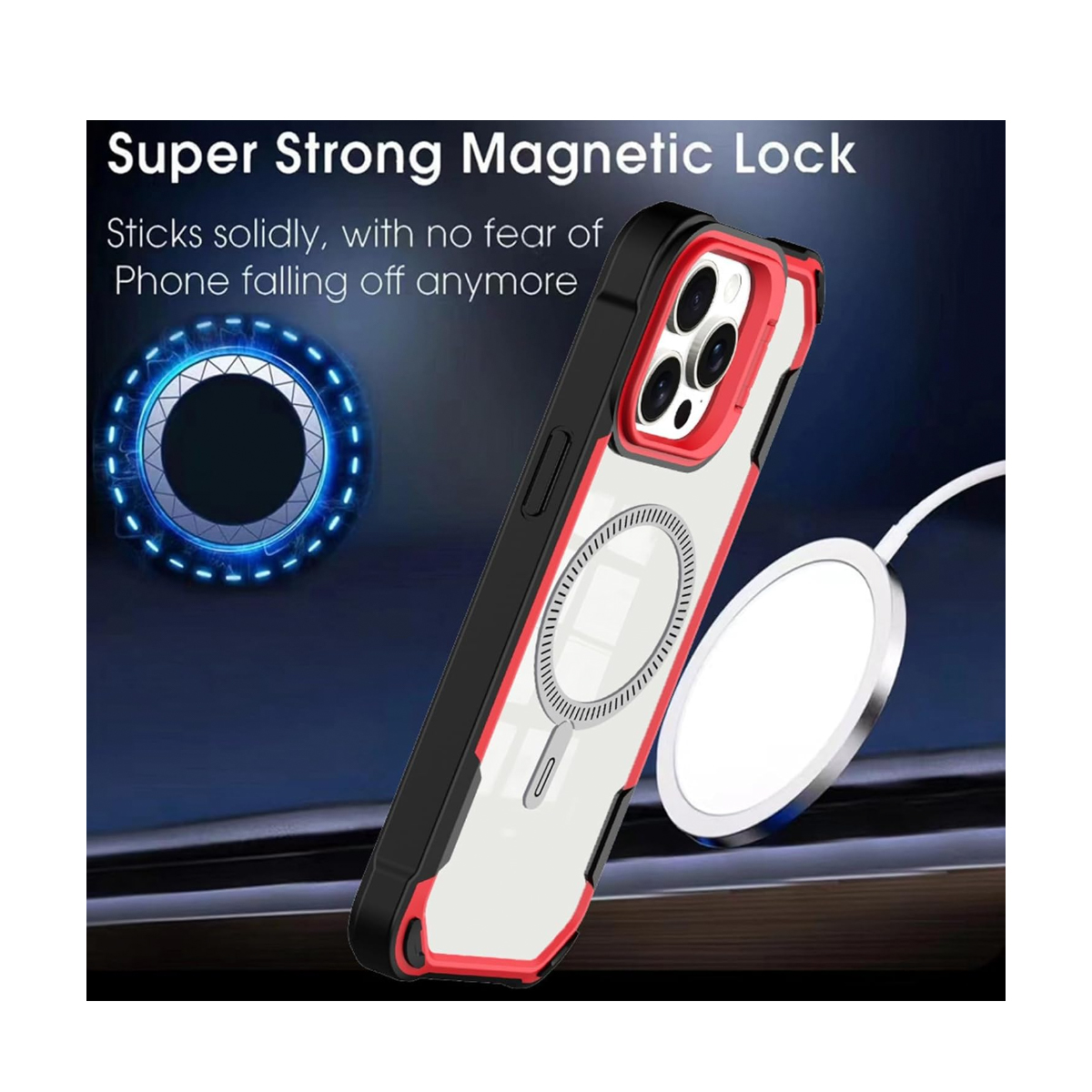 CARCASA IPHONE 16 PRO JOIGO CON SOPORTE MAGSAFE AZUL - 2