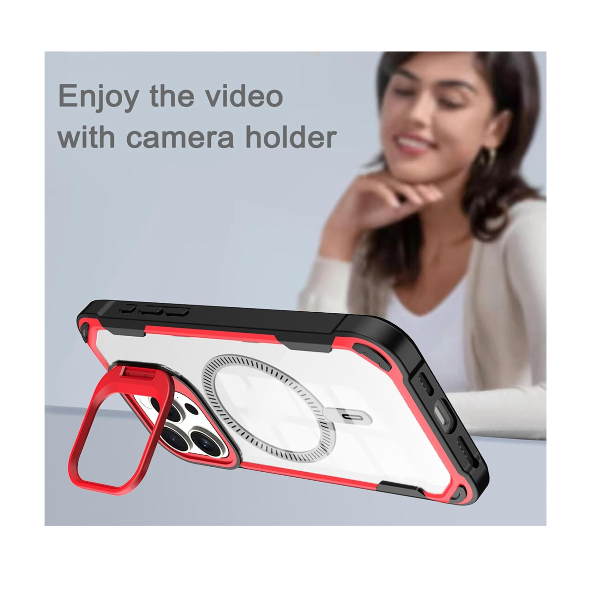 CARCASA IPHONE 16 PRO JOIGO CON SOPORTE MAGSAFE AZUL - 4