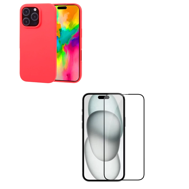 GENÉRICO CARCASA IPHONE 16 PRO MAX JOIGO LAMINA VIDRIO ROJA