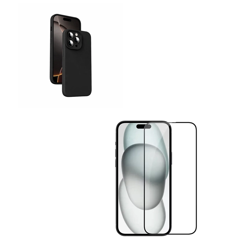 CARCASA IPHONE 16 PRO MAX JOIGO LAMINA VIDRIO NEGRO - 1