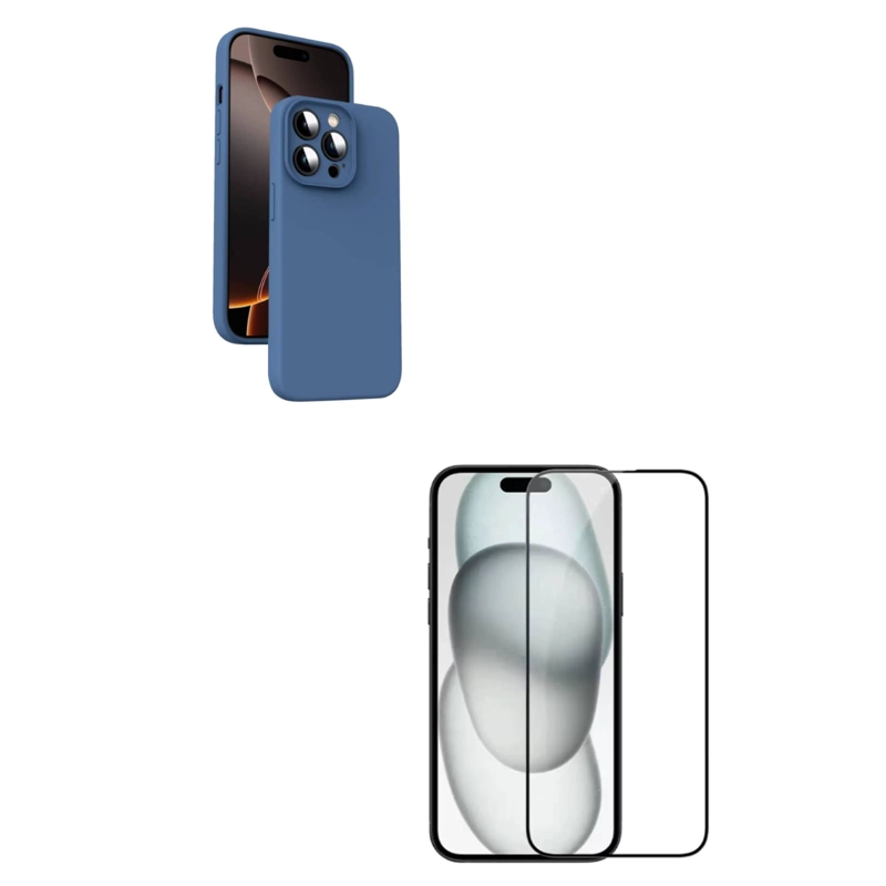 GENÉRICO CARCASA IPHONE 16 PRO MAX JOIGO LAMINA VIDRIO AZUL OSCURO
