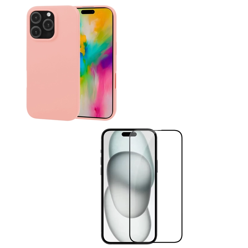 GENÉRICO CARCASA IPHONE 16 PRO MAX JOIGO LAMINA VIDRIO AZUL ROSADO