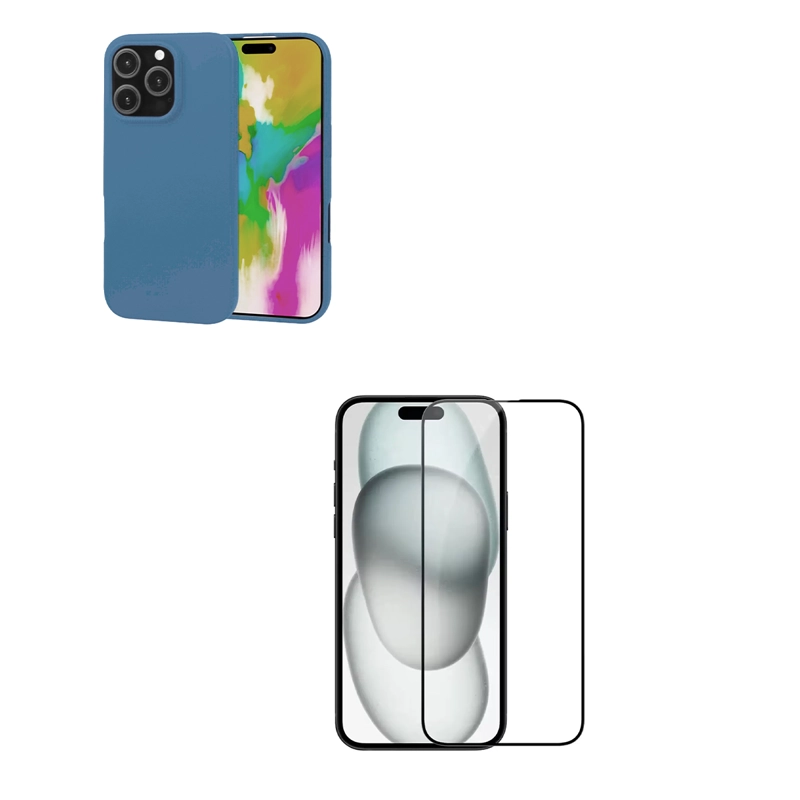 GENÉRICO CARCASA IPHONE 16 PRO JOIGO LAMINA VIDRIO AZUL OSCURO