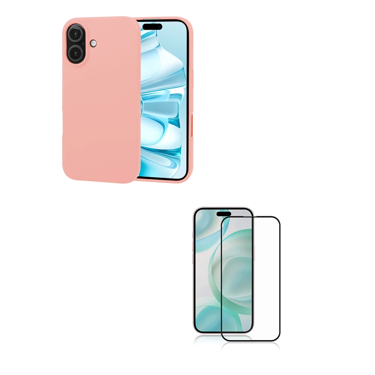 CARCASA IPHONE 16 JOIGO LAMINA VIDRIO AZUL ROSADO - 1