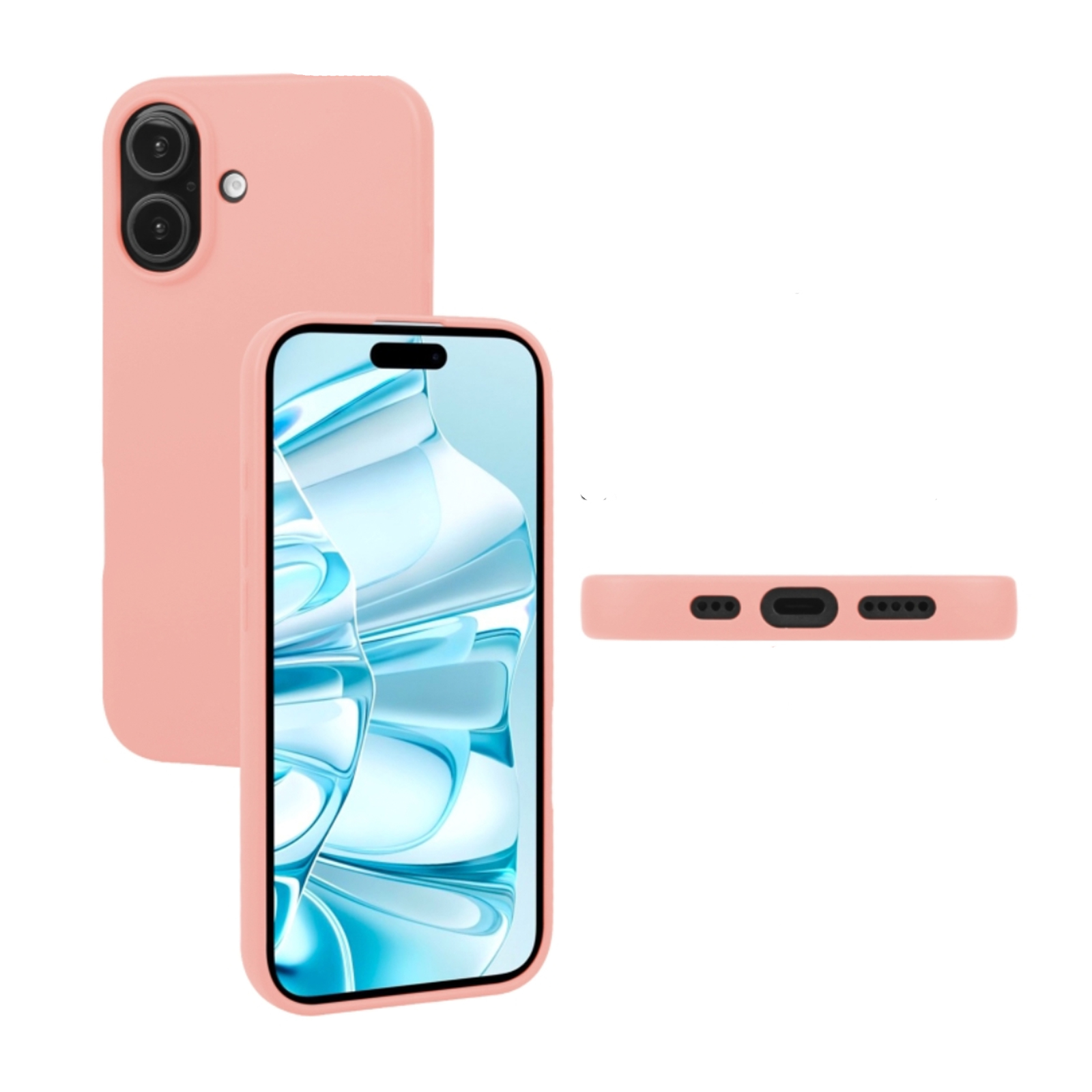 CARCASA IPHONE 16 JOIGO LAMINA VIDRIO AZUL ROSADO - 4