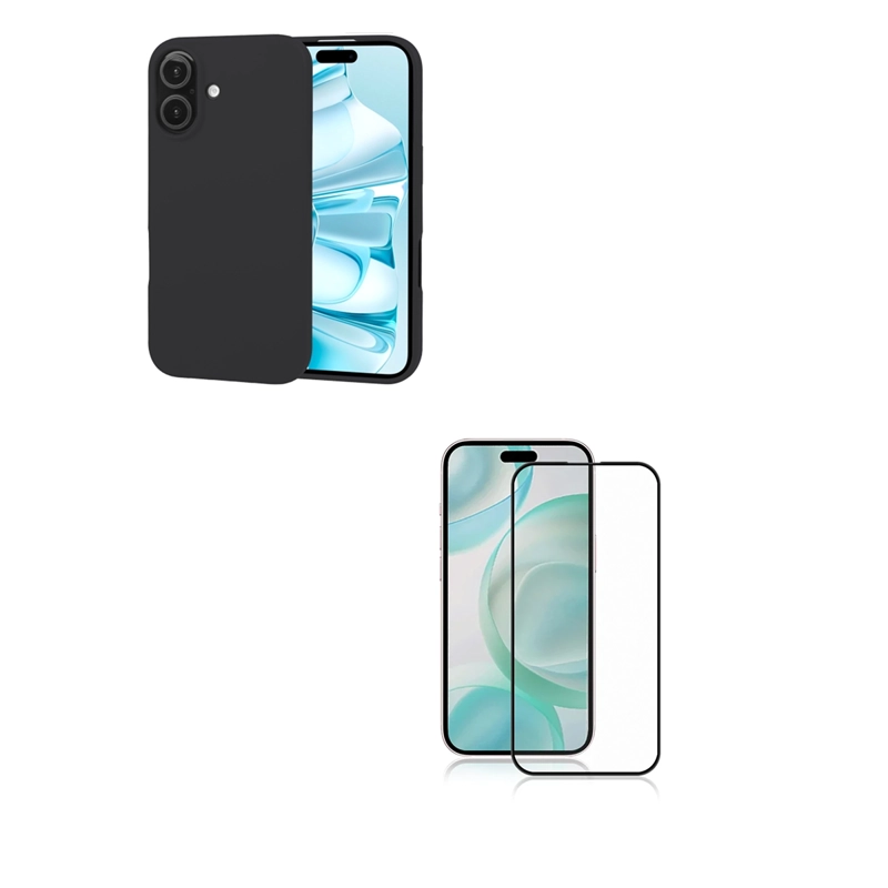 CARCASA IPHONE 16 JOIGO LAMINA VIDRIO NEGRO