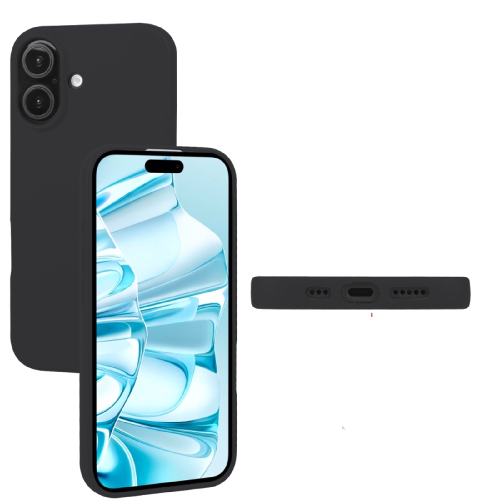 CARCASA IPHONE 16 JOIGO LAMINA VIDRIO NEGRO - 2