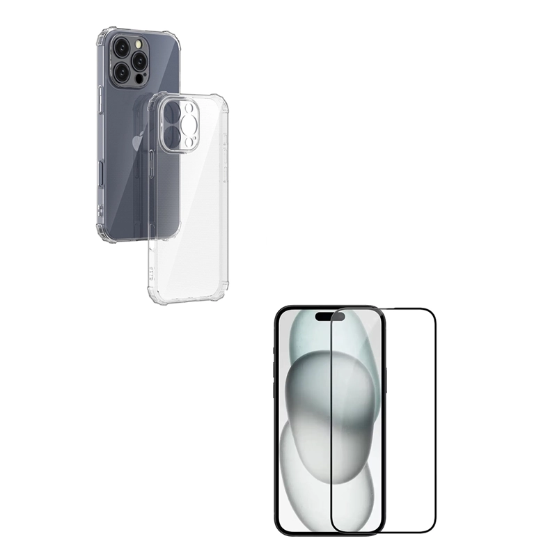 JOIGO CARCASA IPHONE 16 PRO JOIGO TRASPARENTE + LAMINA VIDRIO