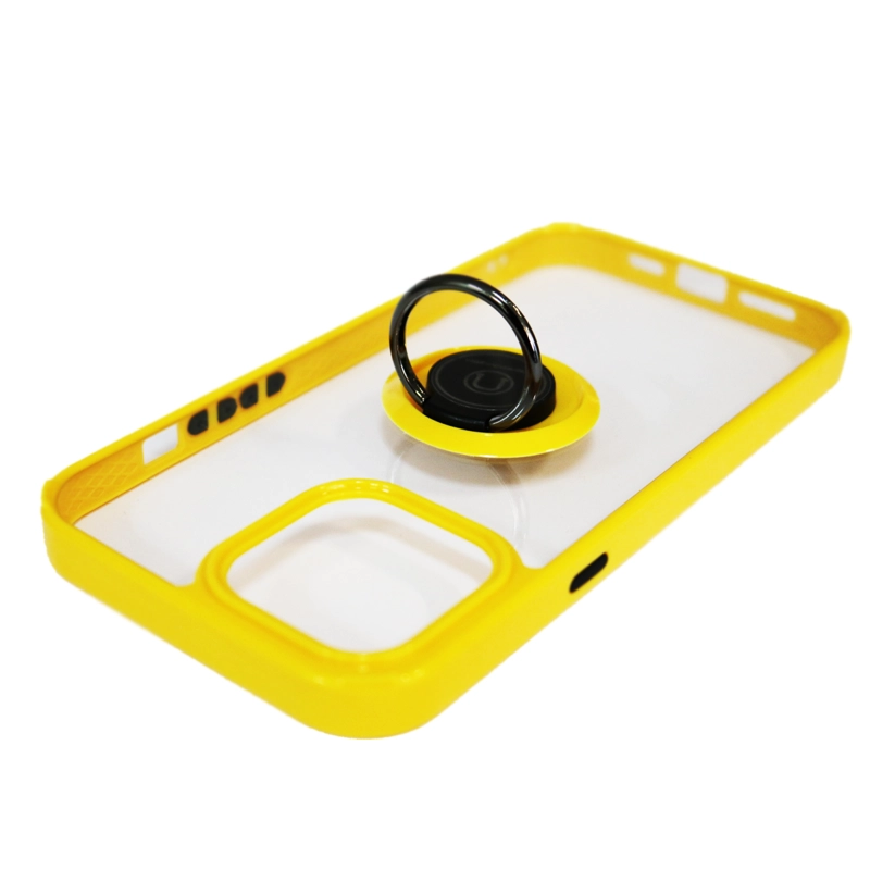 CARCASA ANTI-SHOCK COMPATIBLE CON IPHONE 13 PRO CON ANILLO AMARILLO - 3