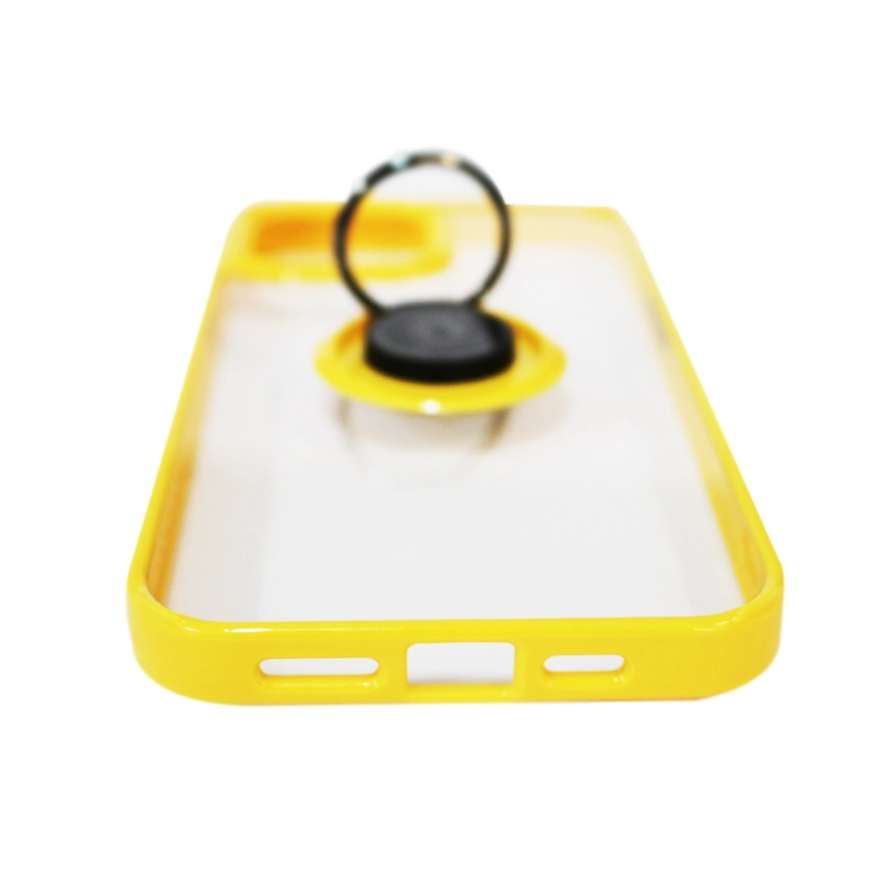 CARCASA ANTI-SHOCK COMPATIBLE CON IPHONE 13 PRO CON ANILLO AMARILLO - 4