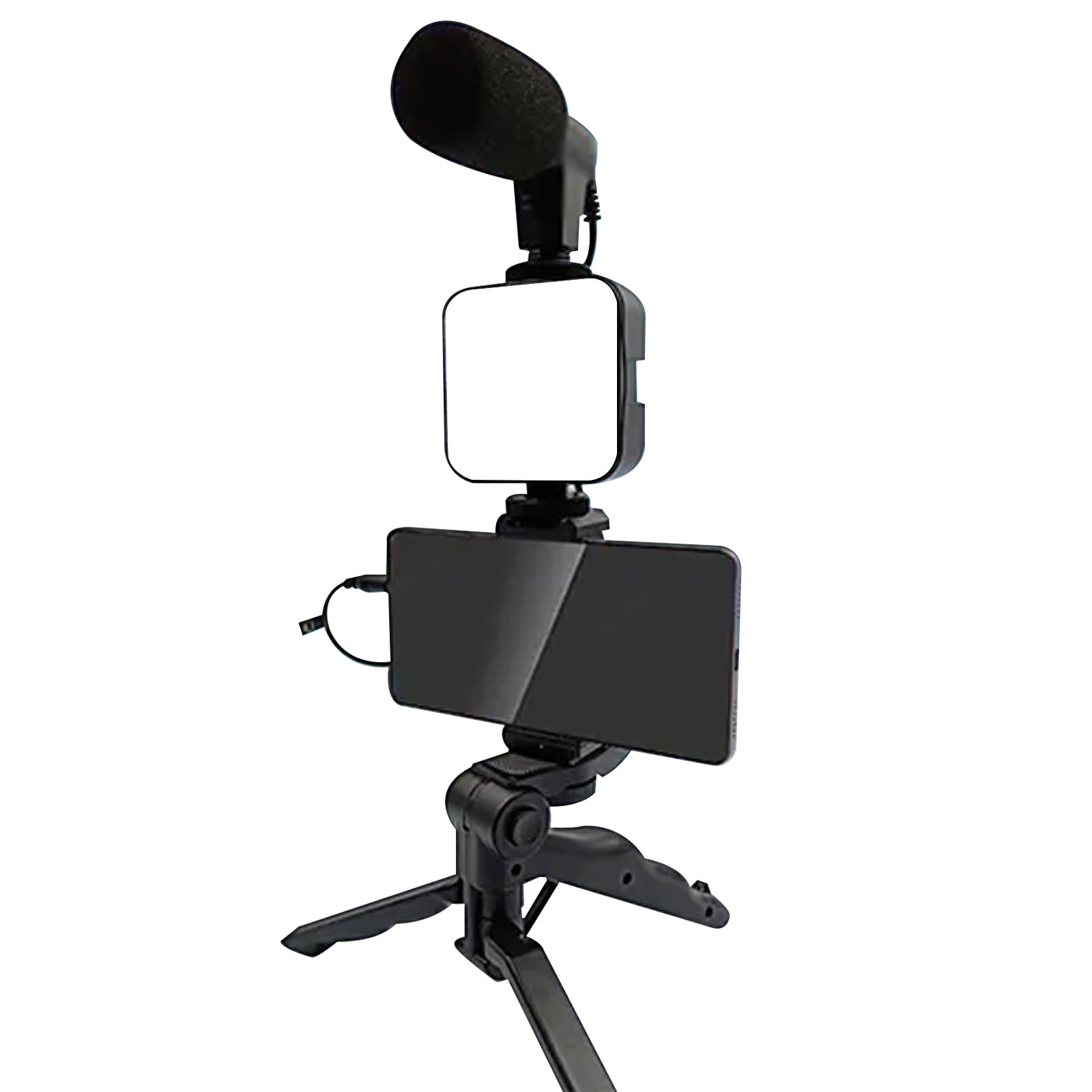 KIT DE GRABACIÓN CON MICRÓFONO, ILUMINACION Y SOPORTE AY-49 - 1