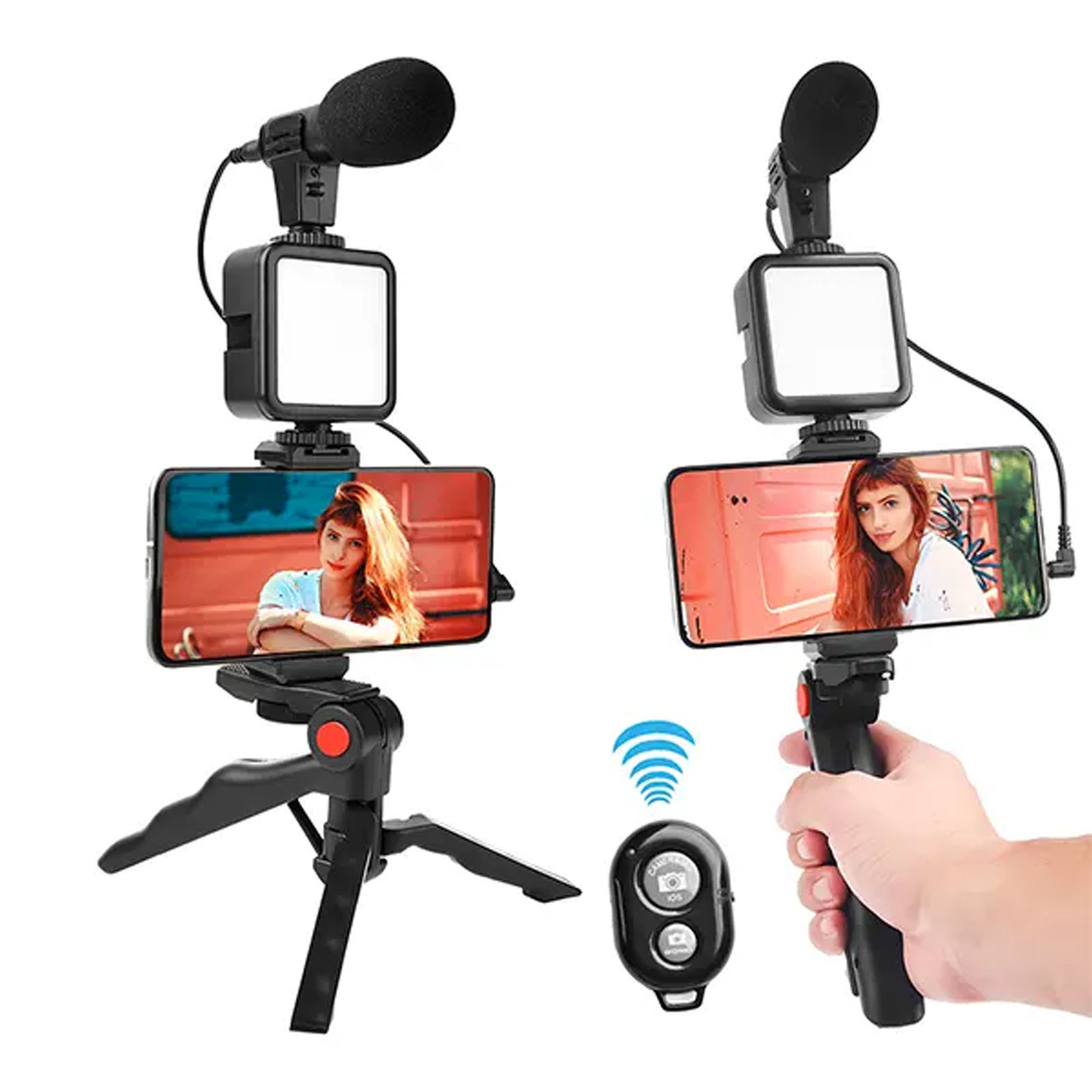 KIT DE GRABACIÓN CON MICRÓFONO, ILUMINACION Y SOPORTE AY-49 - 2