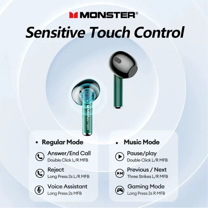 AUDIFONO INALAMBRICO BLUETOOTH MONSTER AIRMARS XKT16 BEIGE - 3