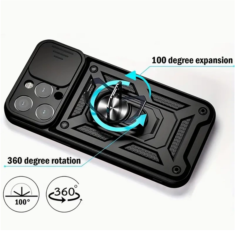 CARCASA IPHONE 16 JOIGO ARMOR CON ANILLO GRIS - 3