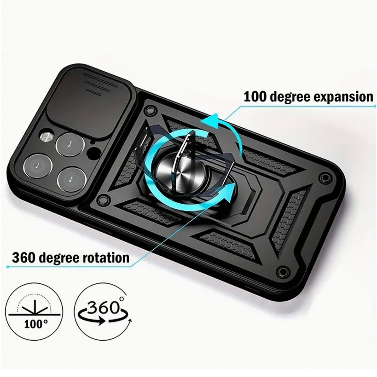 CARCASA IPHONE 16 JOIGO ARMOR CON ANILLO GRIS - 3