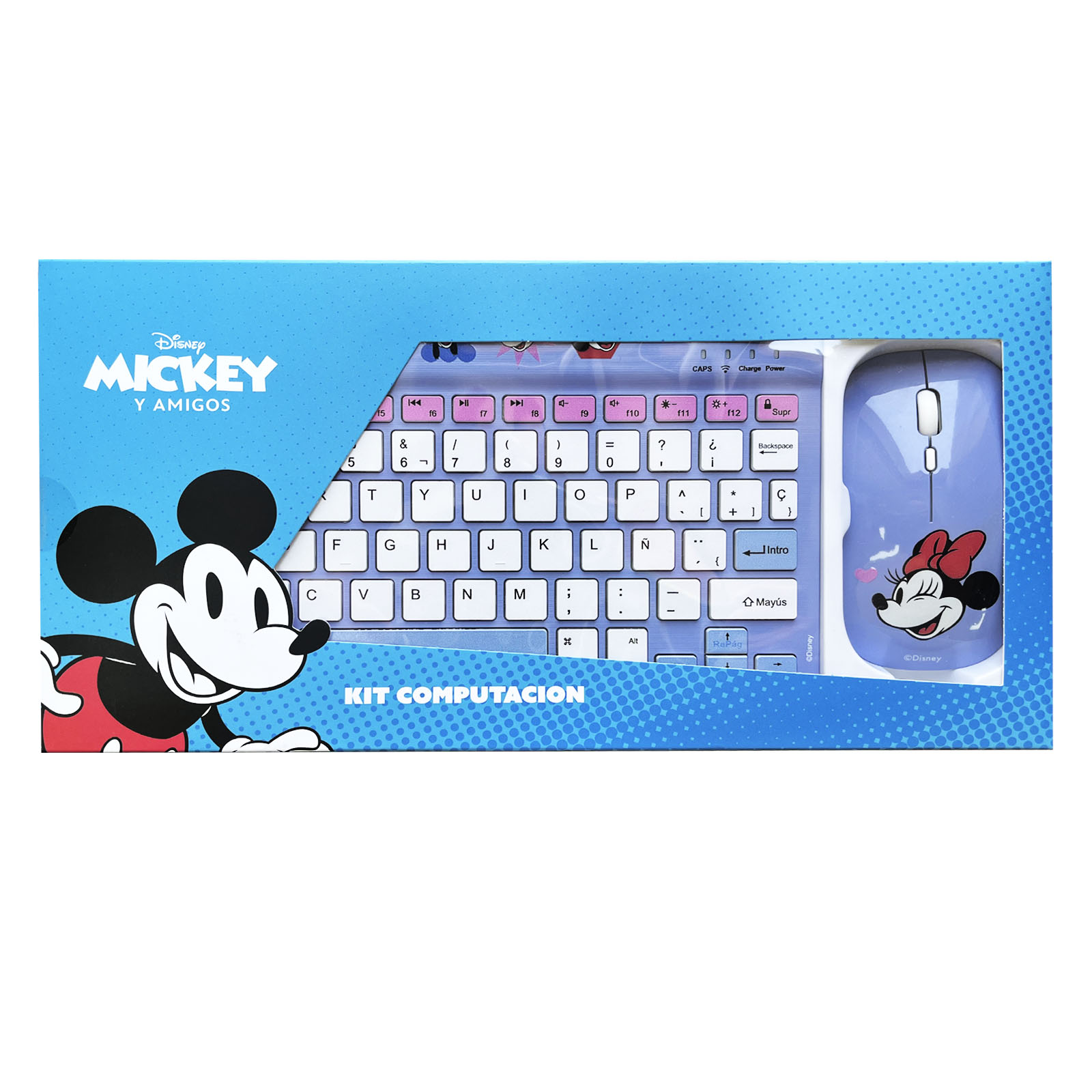 COMBO TECLADO, MOUSE INALAMBRICO RECARGABLE BLUETOOTH DISNEY LILA - 4