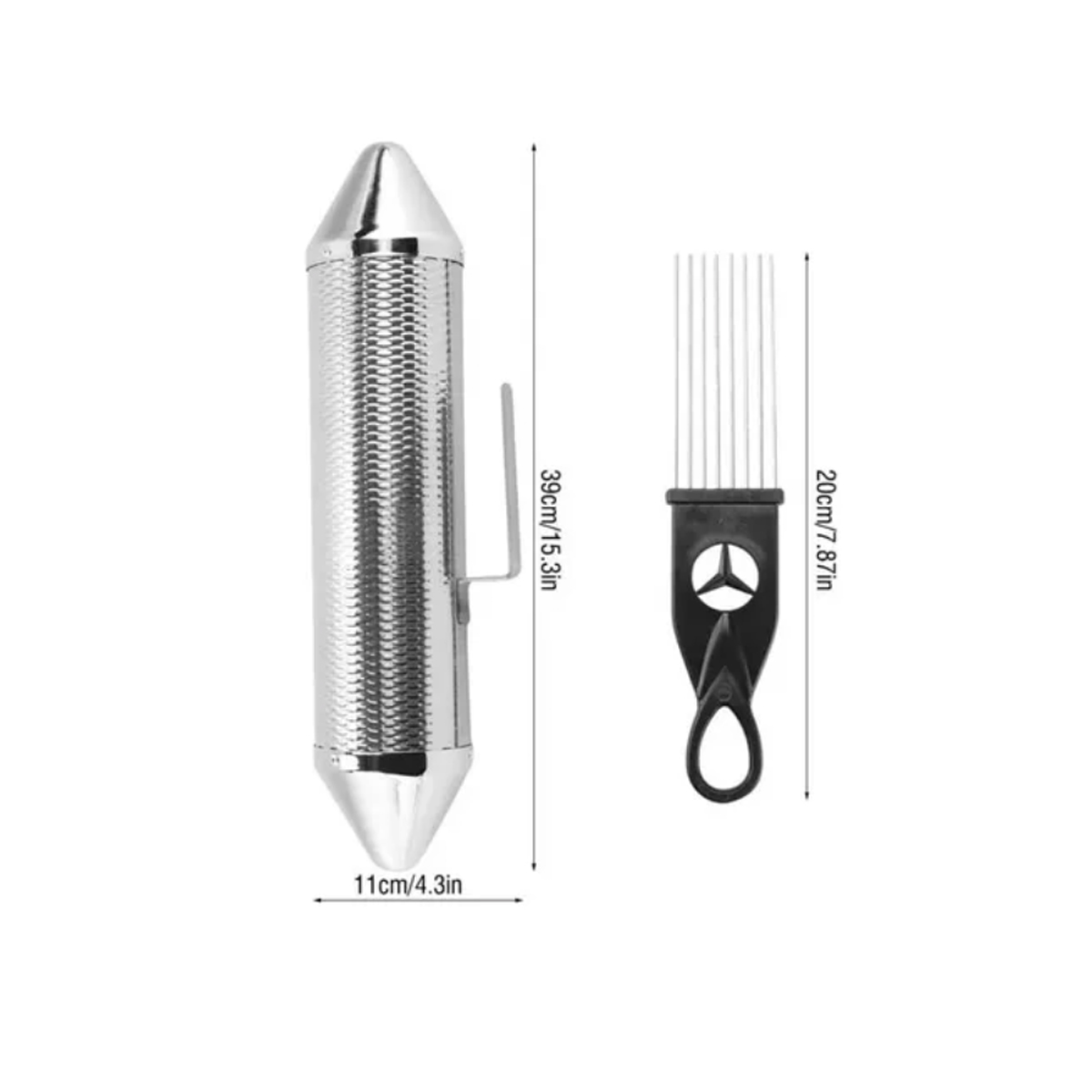 GUIRO TORPEDO METALICO CHARRASCA INSTRUMENTO MUSICAL 15 X 3 - 2