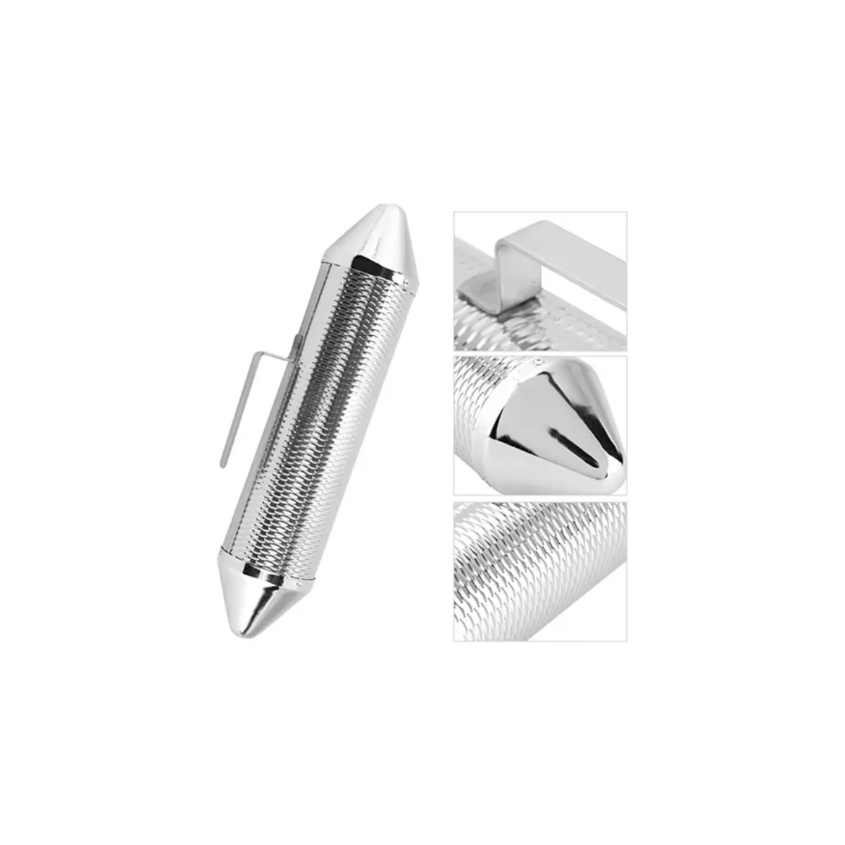 GUIRO TORPEDO METALICO CHARRASCA INSTRUMENTO MUSICAL 15 X 3 - 3