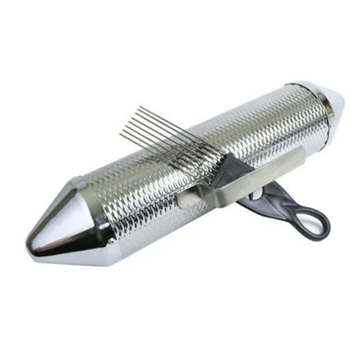 GUIRO TORPEDO METALICO CHARRASCA INSTRUMENTO MUSICAL 15 X 3 - 4