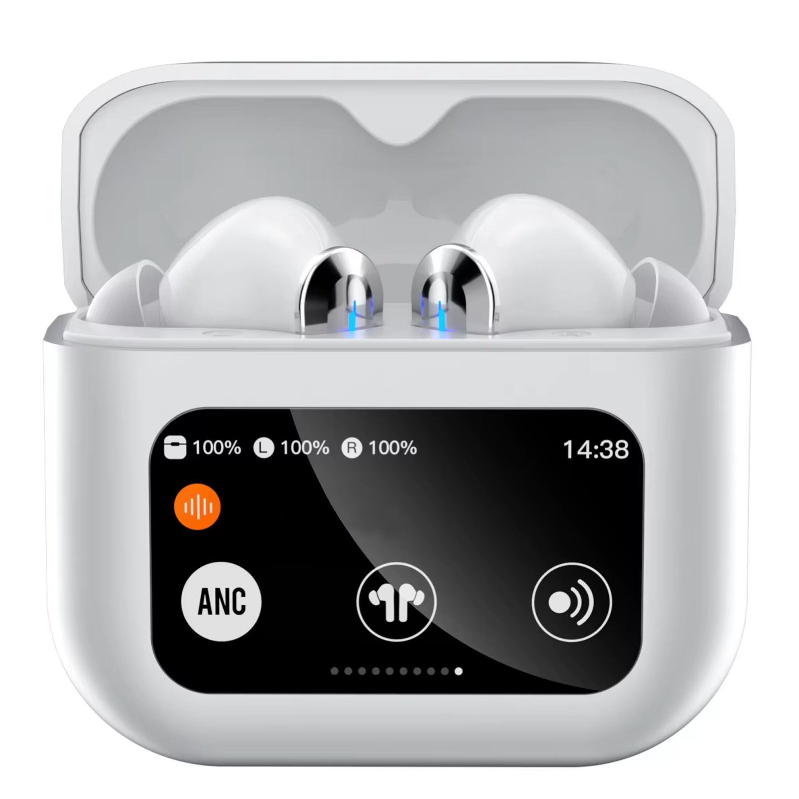 AUDIFONOS INALAMBRICO BLUETOOTH PANTALLA TOUCH BLANCO - 2