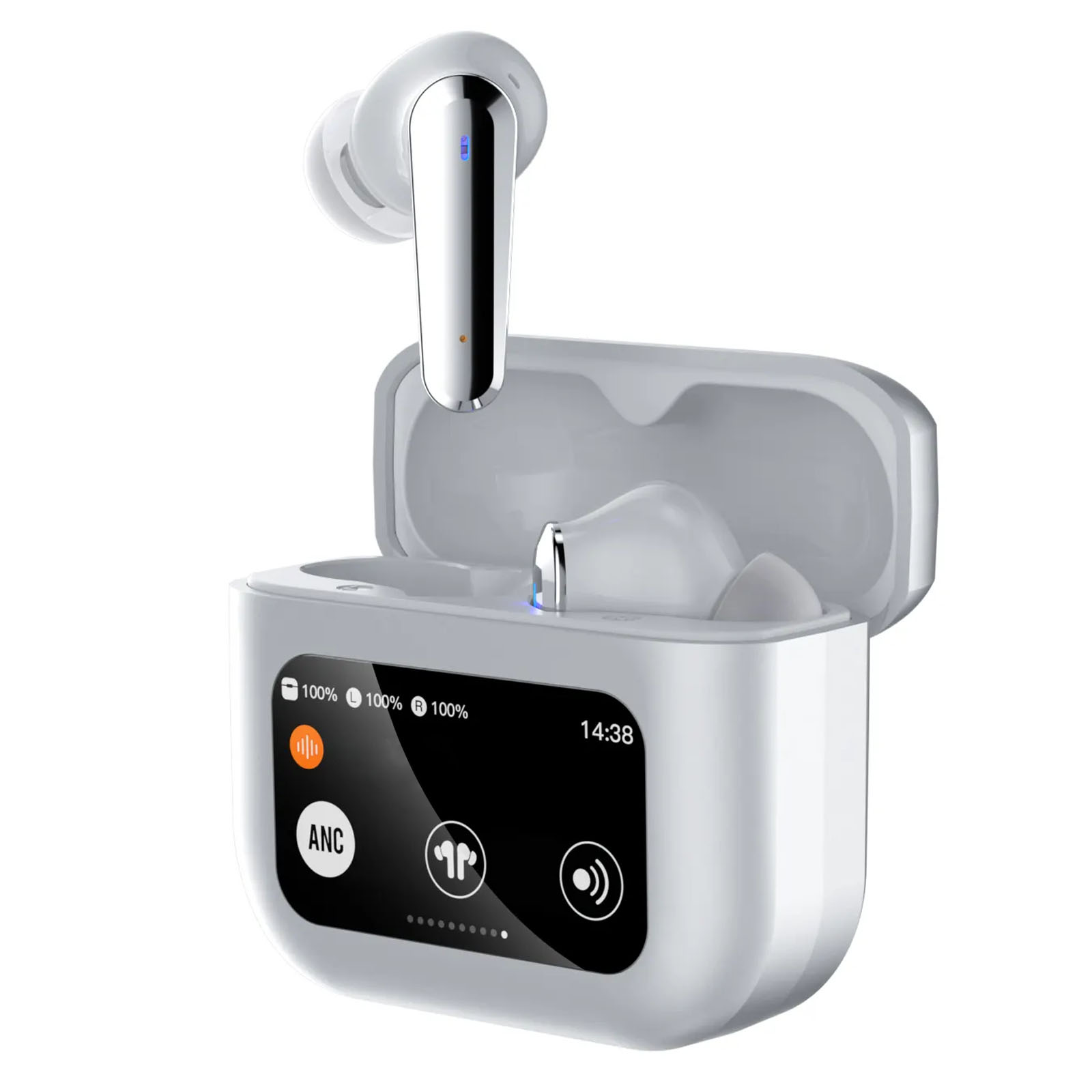 AUDIFONOS INALAMBRICO BLUETOOTH PANTALLA TOUCH BLANCO - 3