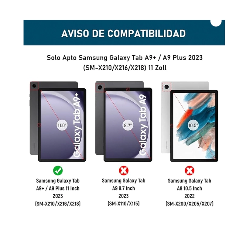 FUNDA CON TECLADO ESPAÑOL COMPATIBLE CON TAB SAMSUNG GALAXY A9 PLUS 11 - 8