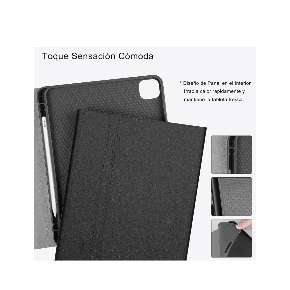 FUNDA CON TECLADO ESPAÑOL PARA IPAD PRO 13 M4 24 NEGRO - 2