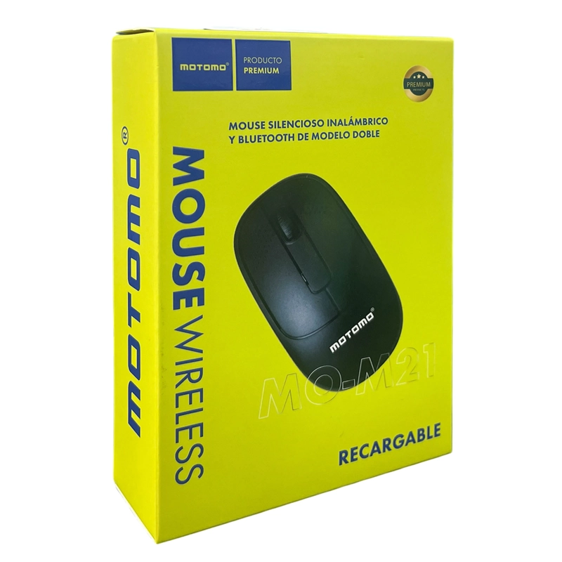MOUSE INALAMBRICO DUAL USB/BLUETOOTH RECARGABLE 1200DPI NEGRO - 4