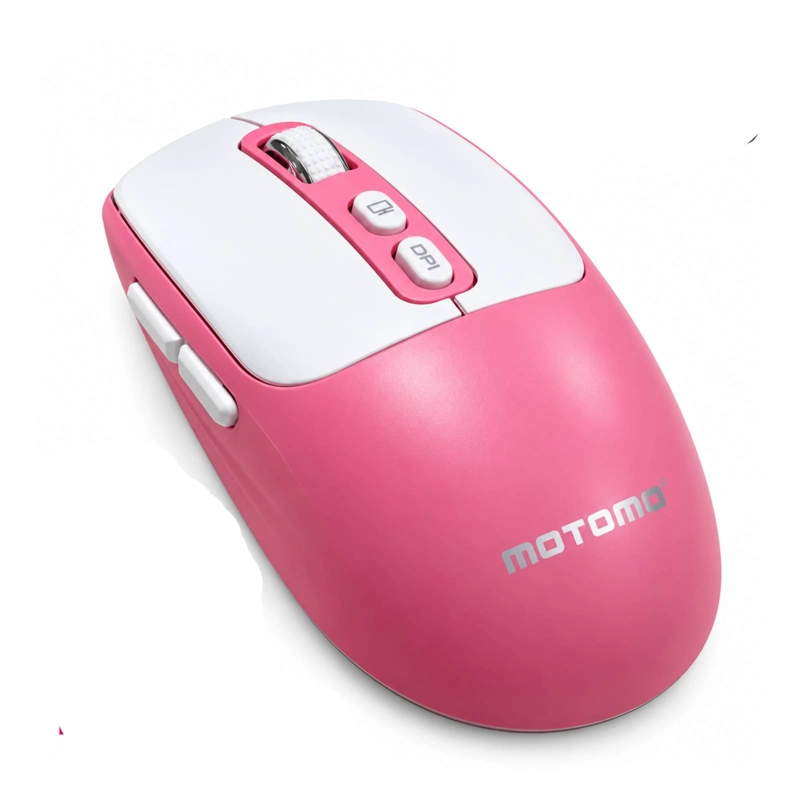 MOUSE INALAMBRICO DUAL USB/BLUETOOTH RECARGABLE 1800DPI ROSA - 1