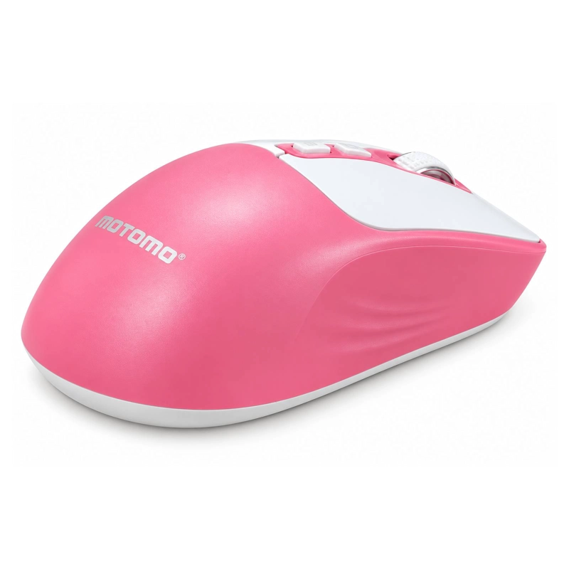 MOUSE INALAMBRICO DUAL USB/BLUETOOTH RECARGABLE 1800DPI ROSA - 2