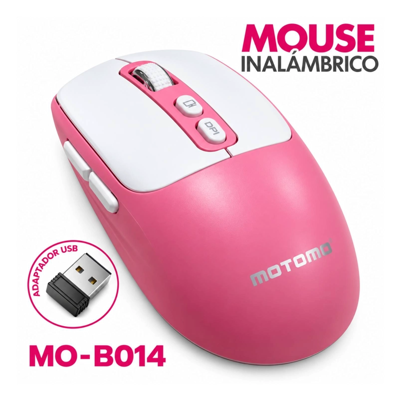 MOUSE INALAMBRICO DUAL USB/BLUETOOTH RECARGABLE 1800DPI ROSA - 6