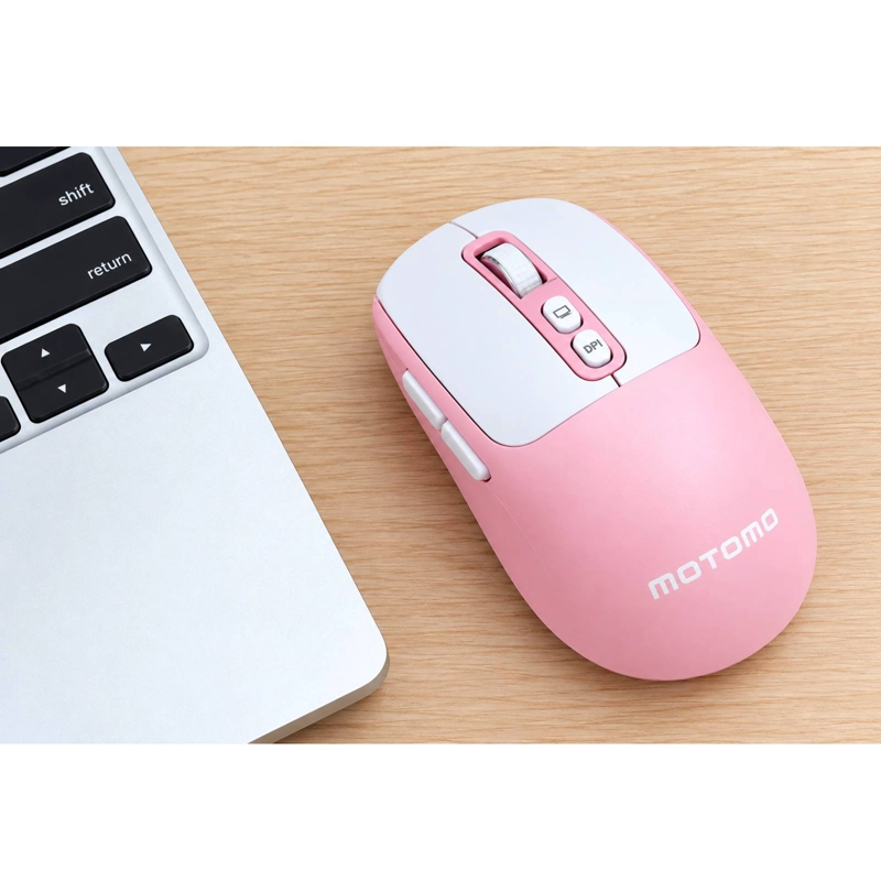 MOUSE INALAMBRICO DUAL USB/BLUETOOTH RECARGABLE 1800DPI ROSA - 7