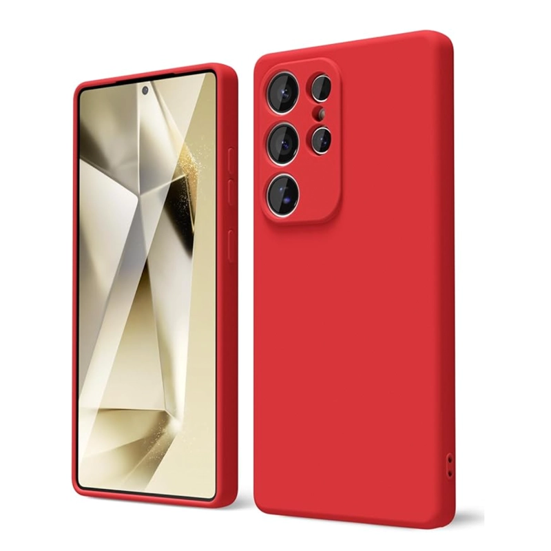 CARCASA COMPATIBLE CON SAMSUNG S25 ULTRA GOMA ROJO - 1