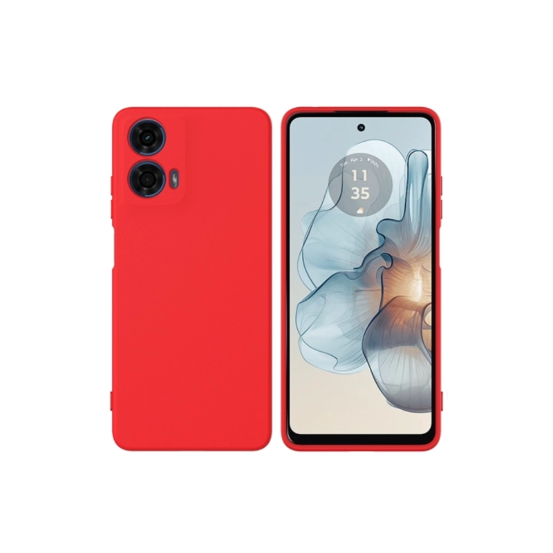 CARCASA COMPATIBLE CON MOTOROLA G24 POWER GOMA ROJO - 1