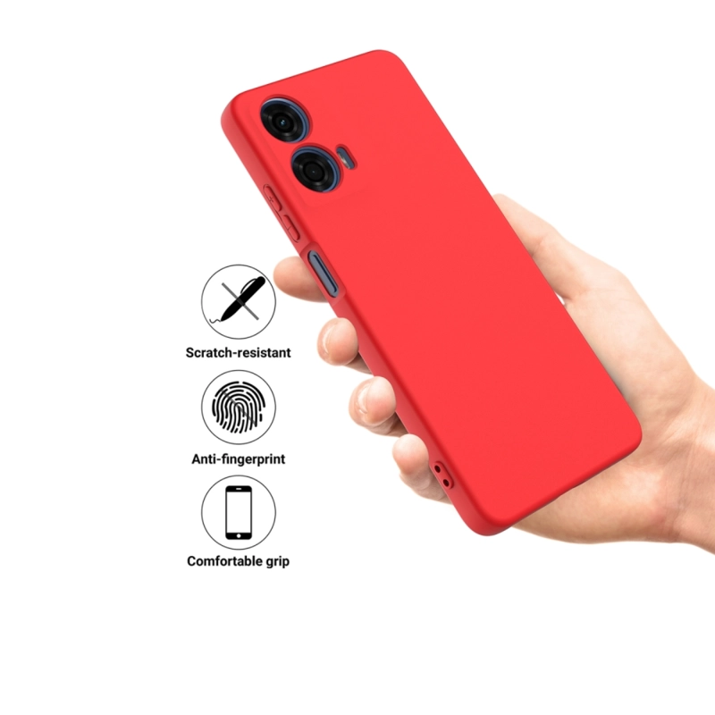 CARCASA COMPATIBLE CON MOTOROLA G24 POWER GOMA ROJO - 2