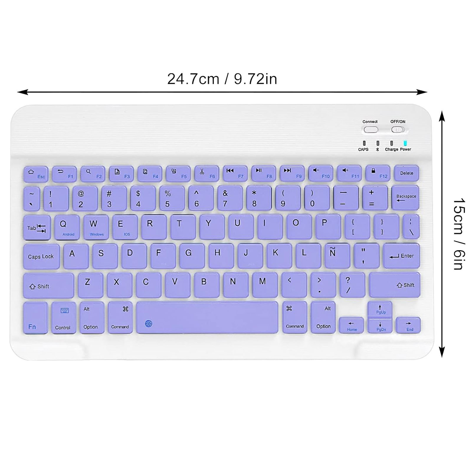 COMBO TECLADO MOUSE BLUETOOTH ESPAÑOL CON Ñ RECARGABLE LILA - 2