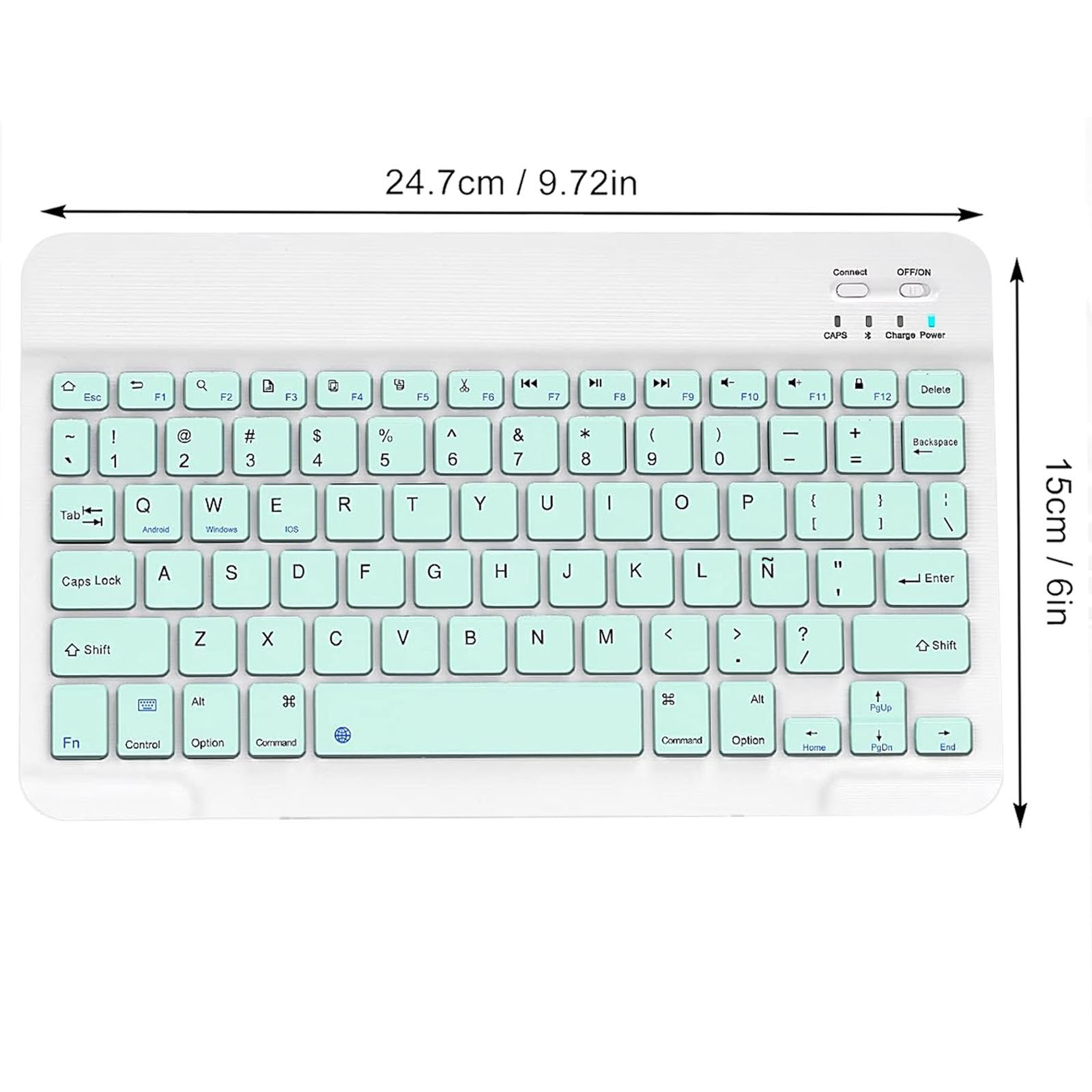 COMBO TECLADO MOUSE BLUETOOTH ESPAÑOL CON Ñ RECARGABLE TURQUESA - 2