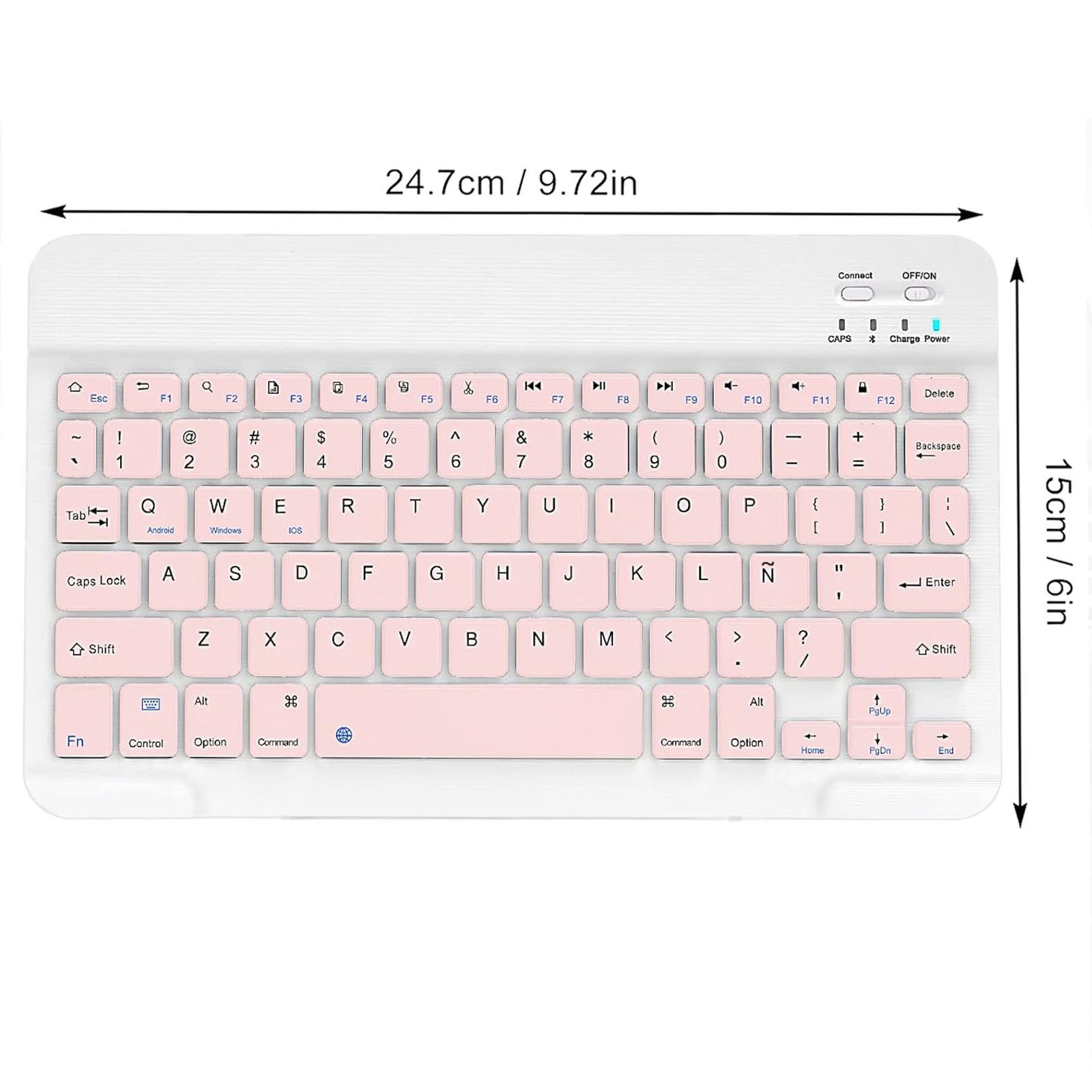 COMBO TECLADO MOUSE BLUETOOTH ESPAÑOL CON Ñ RECARGABLE ROSA - 2