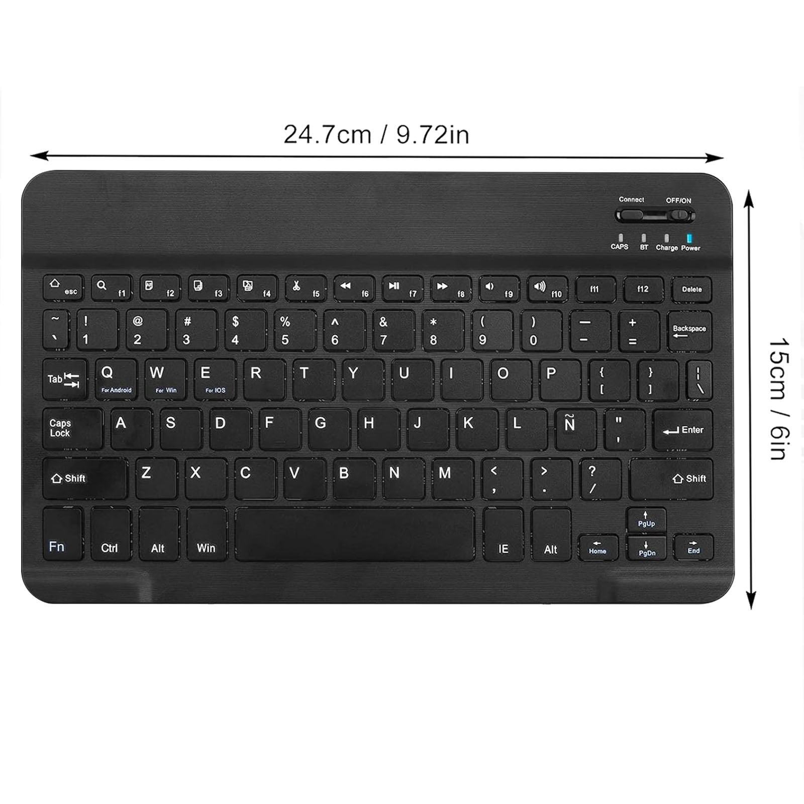 COMBO TECLADO MOUSE BLUETOOTH ESPAÑOL CON Ñ RECARGABLE NEGRO - 2