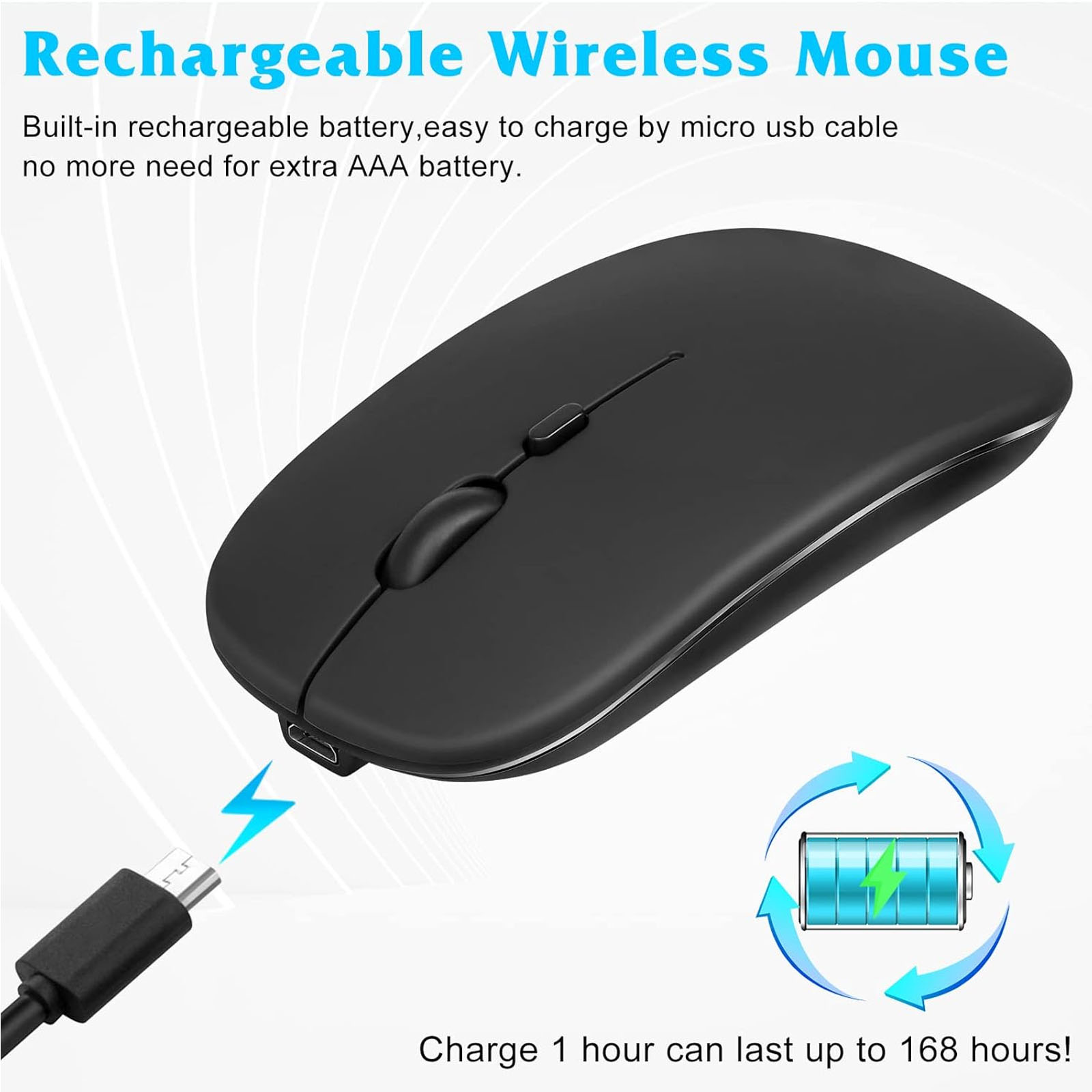 COMBO TECLADO MOUSE BLUETOOTH ESPAÑOL CON Ñ RECARGABLE NEGRO - 4