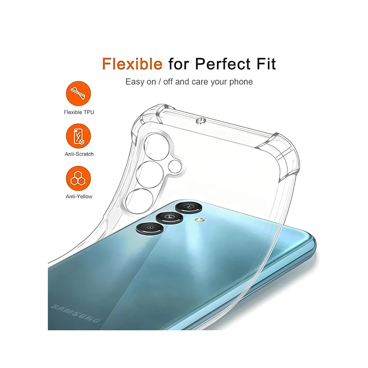 CARCASA ANTI GOLPES TRANSPARENTE PARA SAMSUNG A16 - 4
