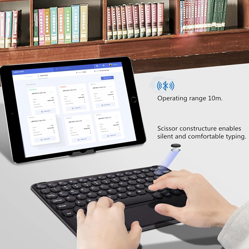TECLADO INALAMBRICO BLUETOOTH TOUCHPAD ESPAÑOL Ñ RECARGABLE NEGRO - 3