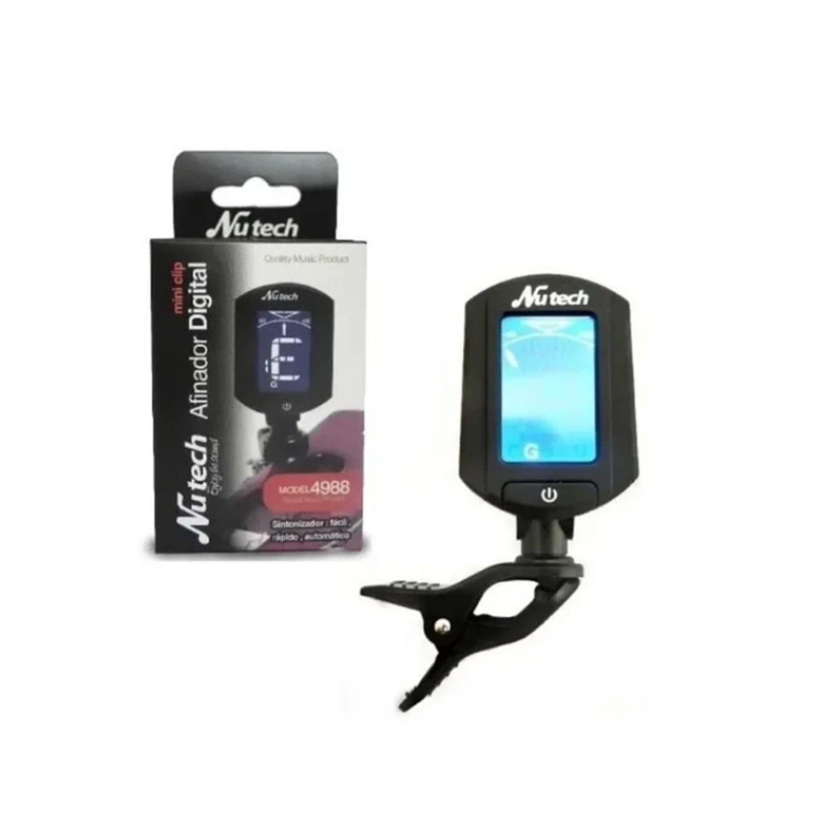 AFINADOR DIGITAL NUTECH MINI-CLIP GUITARRA UKELELE VIOLIN BAJO - 1