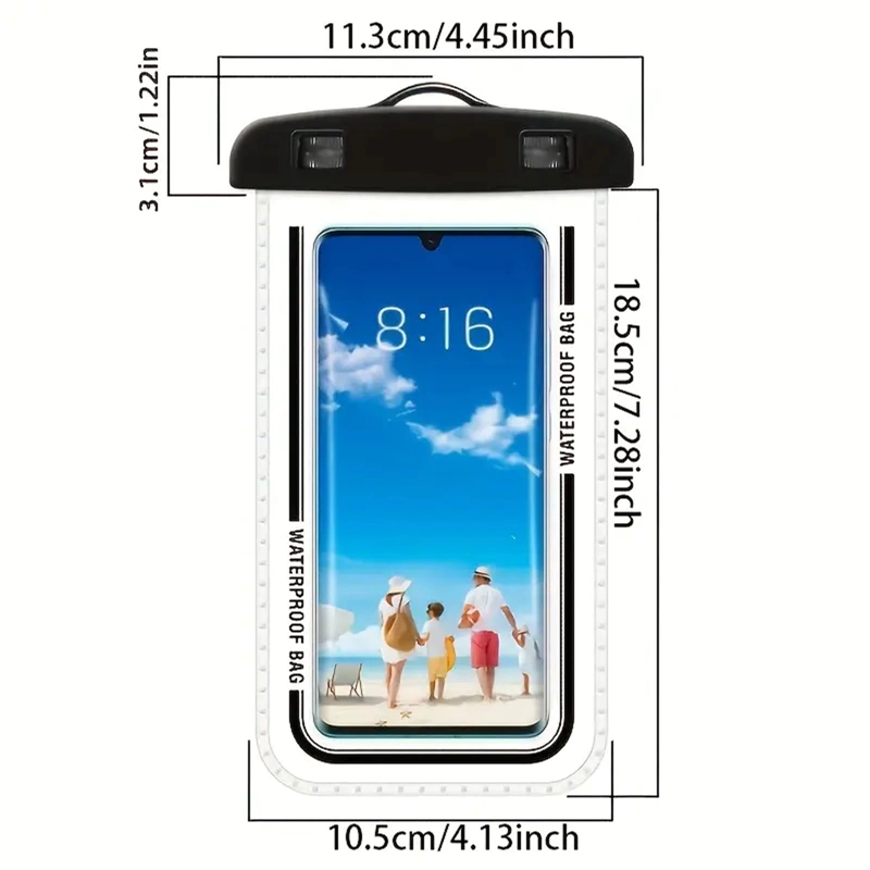 FUNDA IMPERMEABLE PARA TELEFONO SUMERGIBLE EN AGUA NARANJO - 2