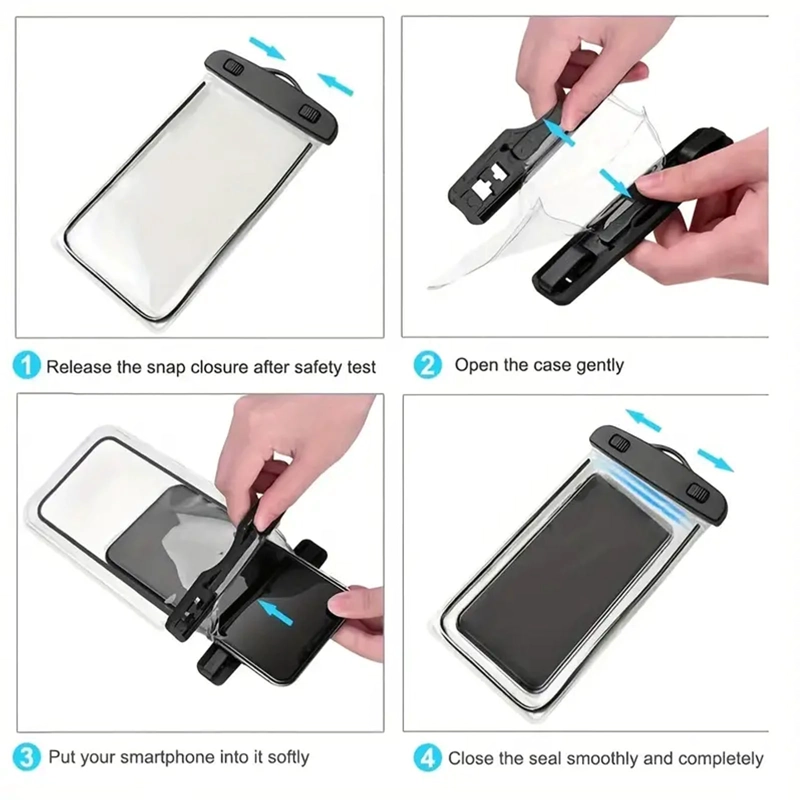 FUNDA IMPERMEABLE PARA TELEFONO SUMERGIBLE EN AGUA NARANJO - 5