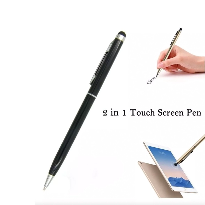 LAPIZ STYLUS UNIVERSAL 2 EN 1 PARA IPAD Y TABLET CELU DORADO - 2